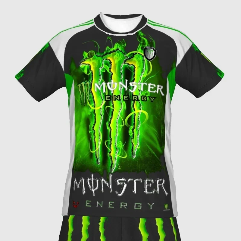 Camiseta de Hombre con Estampado 3D Monster Energy Movement - Camiseta de Verano para Adultos, de Secado Rápido, Transpirable, Cuello Redondo y Manga Corta