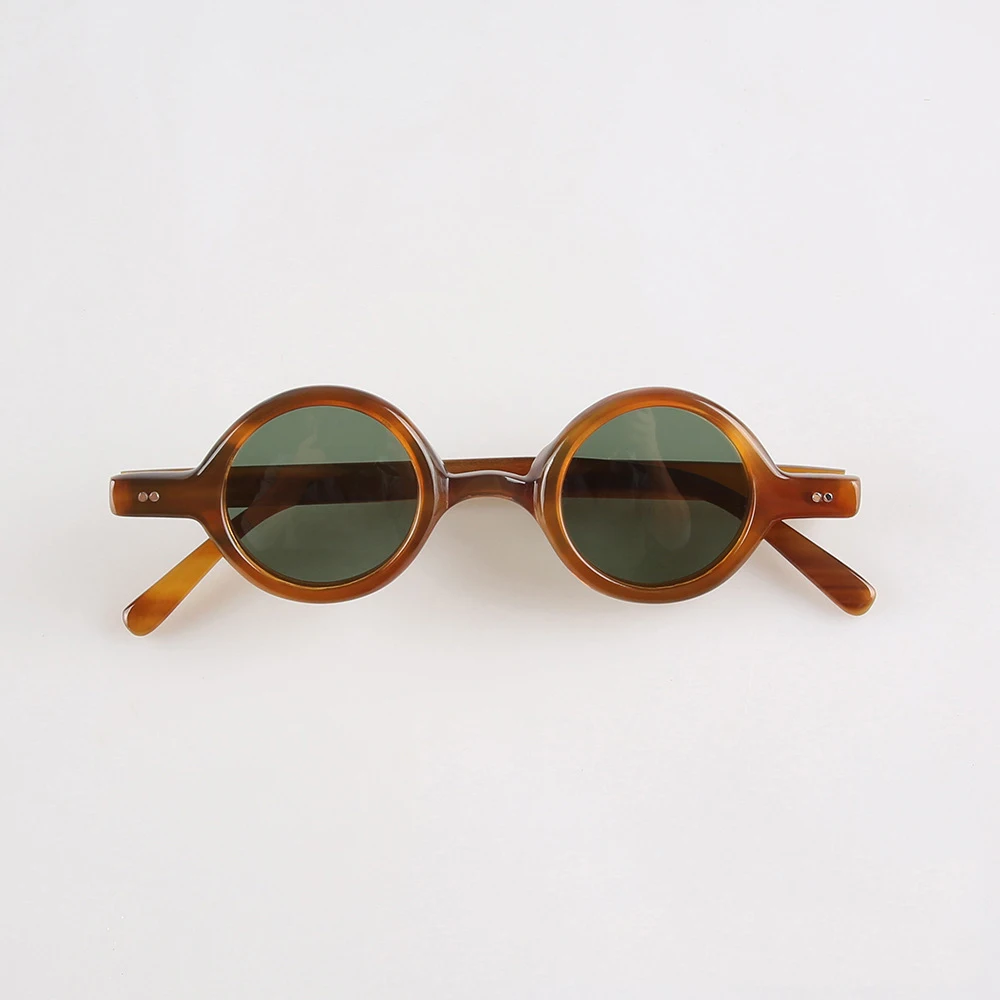 Women Sunglasses Man Round Thin Oversize Handmade Natural Horn Sunglass Men Polarized Unique Glasses Luxury Fashion Eyewear