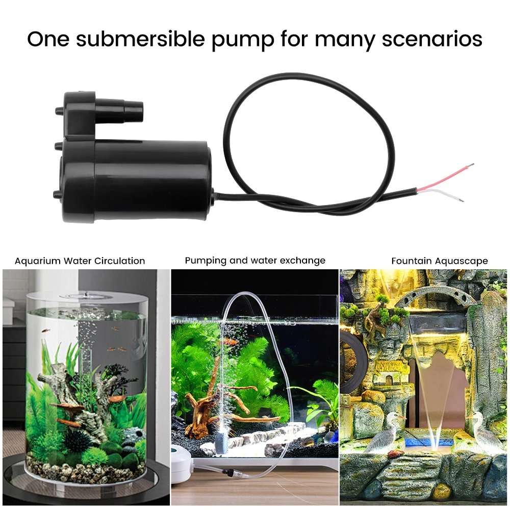 Super Quiet DC 5V USB Brushless Motor Pump Portable Submersible Water Pump Hydroponic Fish Tank Circulating Water Craft Fountain