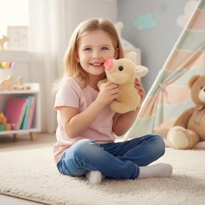 1pc simulado leitões elétricos brinquedo de pelúcia realista pode andar casca brinquedos eletrônicos para animais de estimação presentes bonitos para crianças