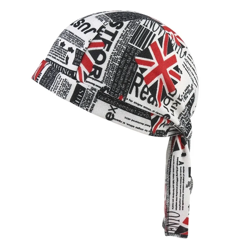

Lightweight Paisley Print Hijab Caps Quick Dry Breathable Pirate Hat Comfortable Adjustable Chemo Cap Sports