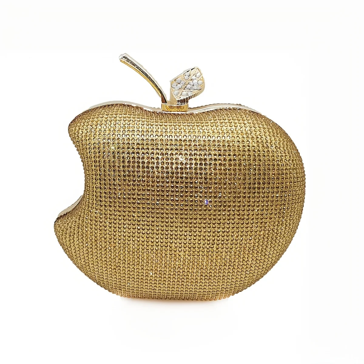 luxury rhinestone clutch bag for women apple shaped diamonds evening party purses sparkle handbags for weddings and parties