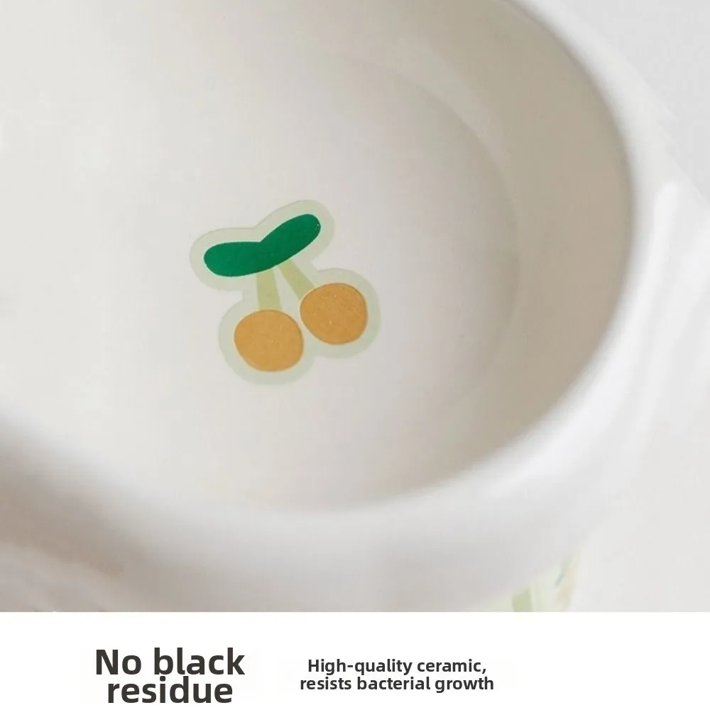 

High Foot Ceramic Cat Bowl Anti-Slip Base Wide Mouth Dog Food Feeder Prevents Spills Anti-Rollover Elevated Feeding Bowl