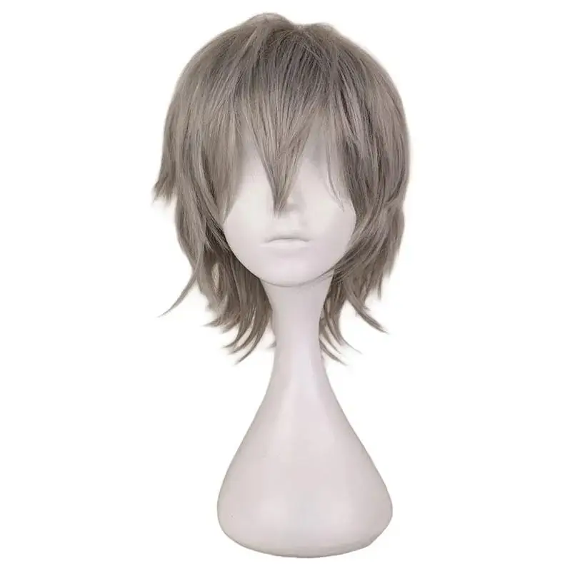 Till Anime Alien Stage Cosplay Wig Silver Grey Hair Men Stage Show Conmic-Con Christmas Holloween