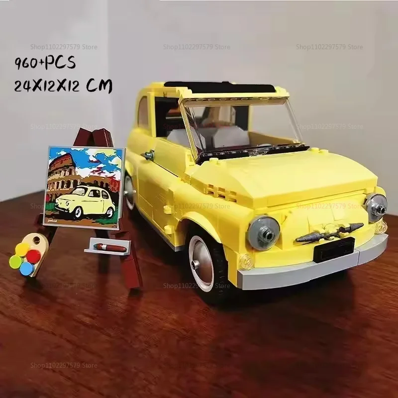 

New Hot 10271 MOC City Yellow Cars Construction Sets Over 900+PCS Building Blocks DIY Creative Kids Gifts Educational Play Toys