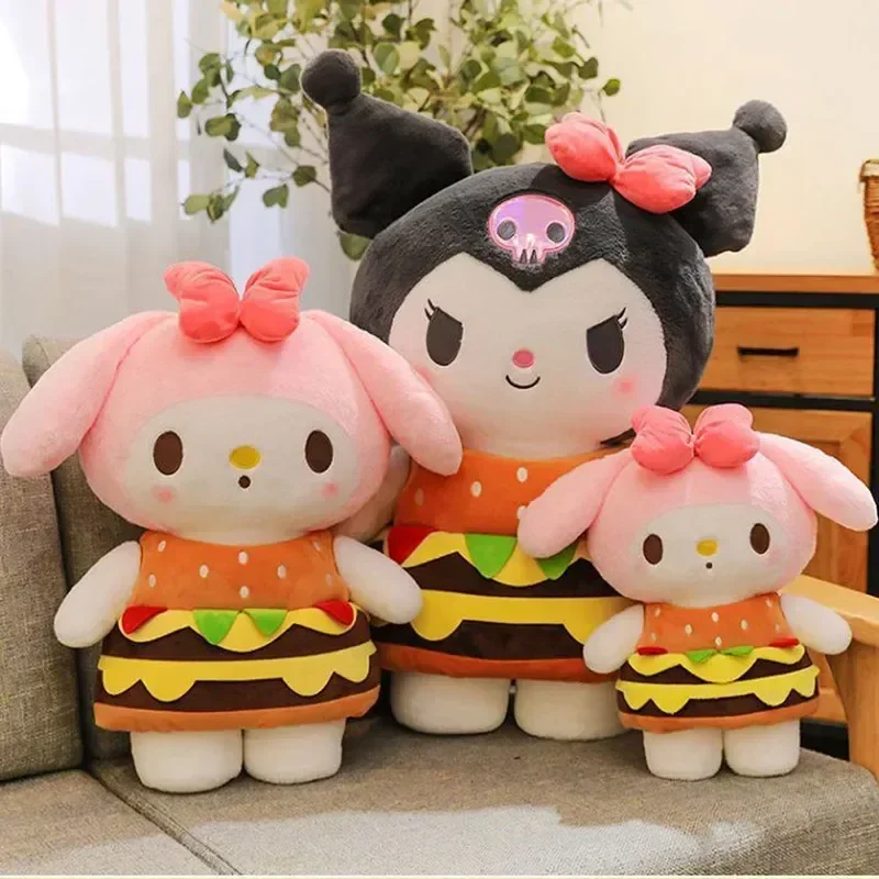 

45/65 см Sanrio Kuromi My Melody Kawaii Hamburger плюшевые игрушки кукла мягкая подушка аниме мультфильм плюшевый декор комнаты куклы детский подарок