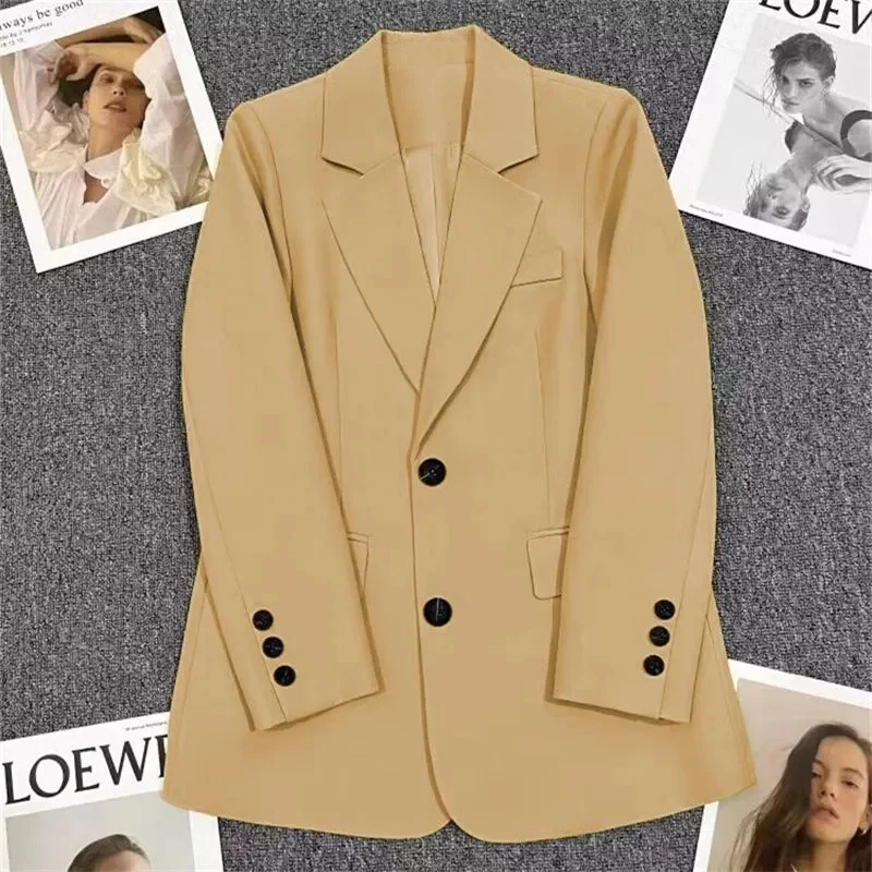 

Elegant Office Lady Blazers 2025 New Fashion Long Sleeve Single Button Women Blazer Coats Formal Jackets Female Outerwears Tops