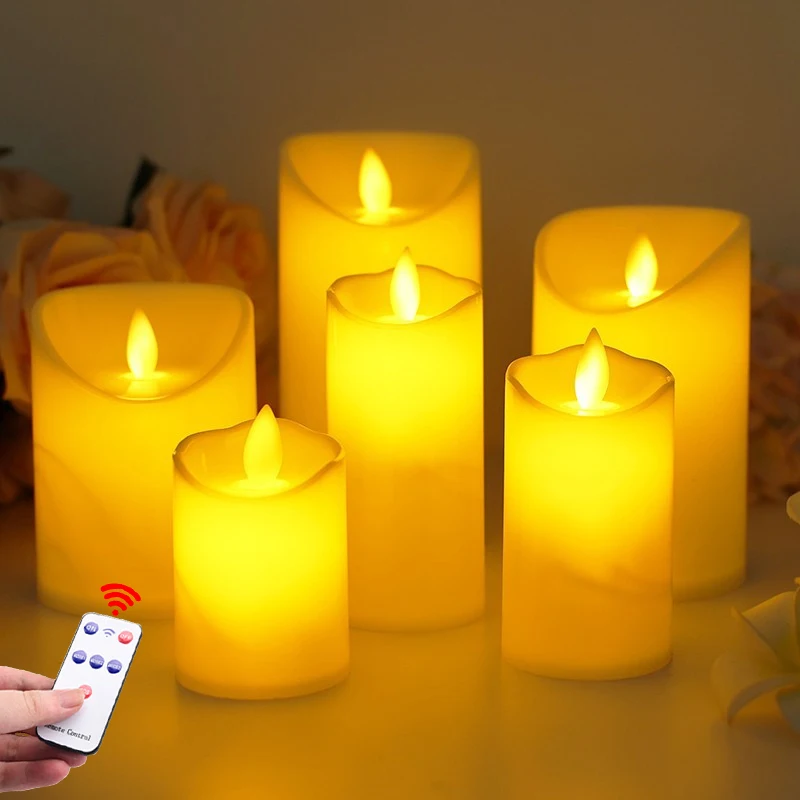 Flameless Candle Light Battery LED Artificial Candle Light with Remote Candlelight Night Light Wedding Birthday Party Decoration