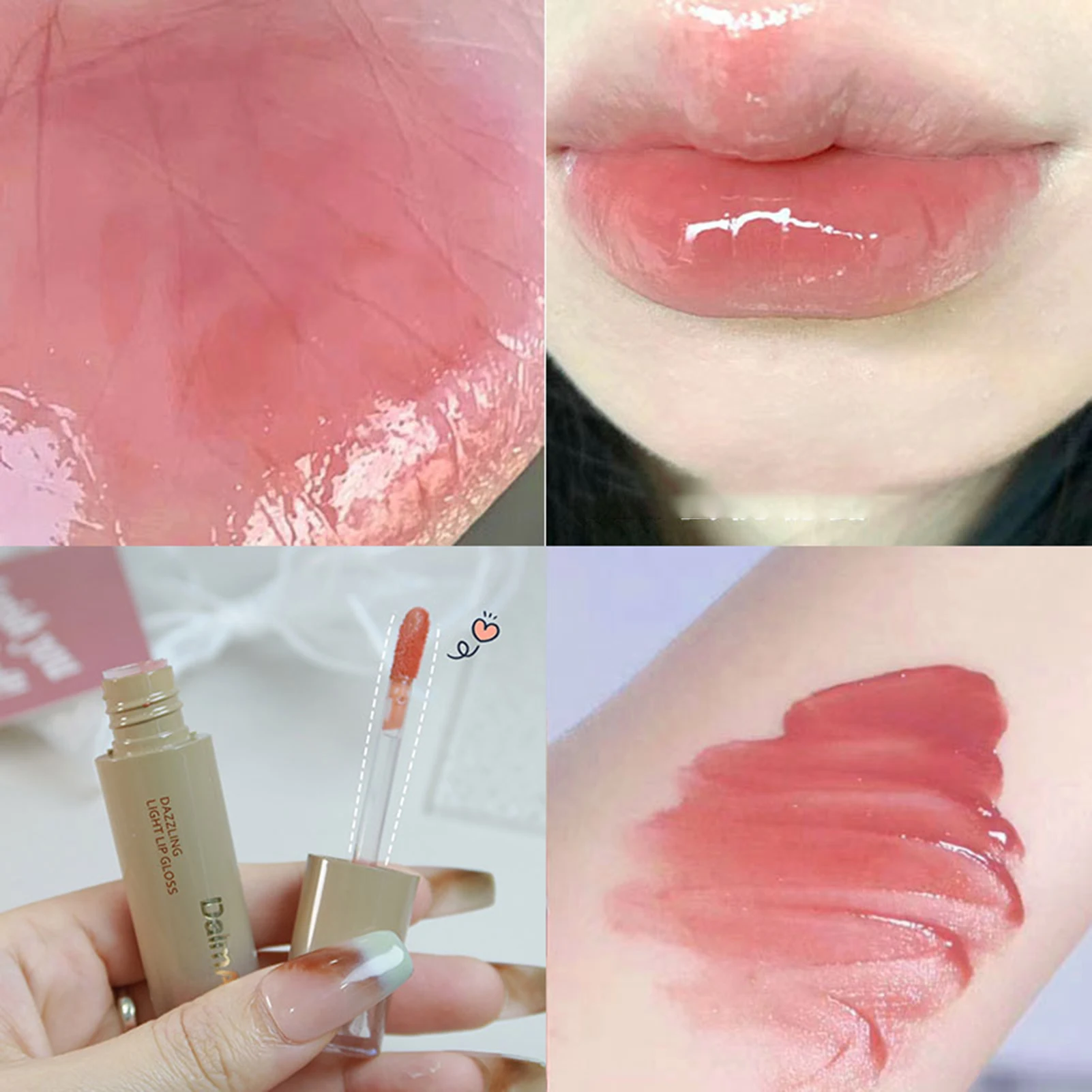 Longwear Moisturizing Lip Gloss Full Coverage Non-Sticky Cup Lip Gloss for Birthday Valentine's Day Gift