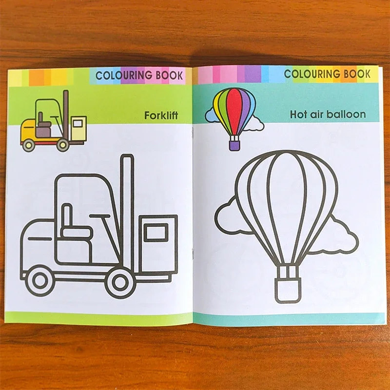 Libros de colorear para niños, libro de Graffiti de dibujos animados, pintura, libro de Color inglés para niños de 2 a 6 años, libro para colorear con iluminación artística