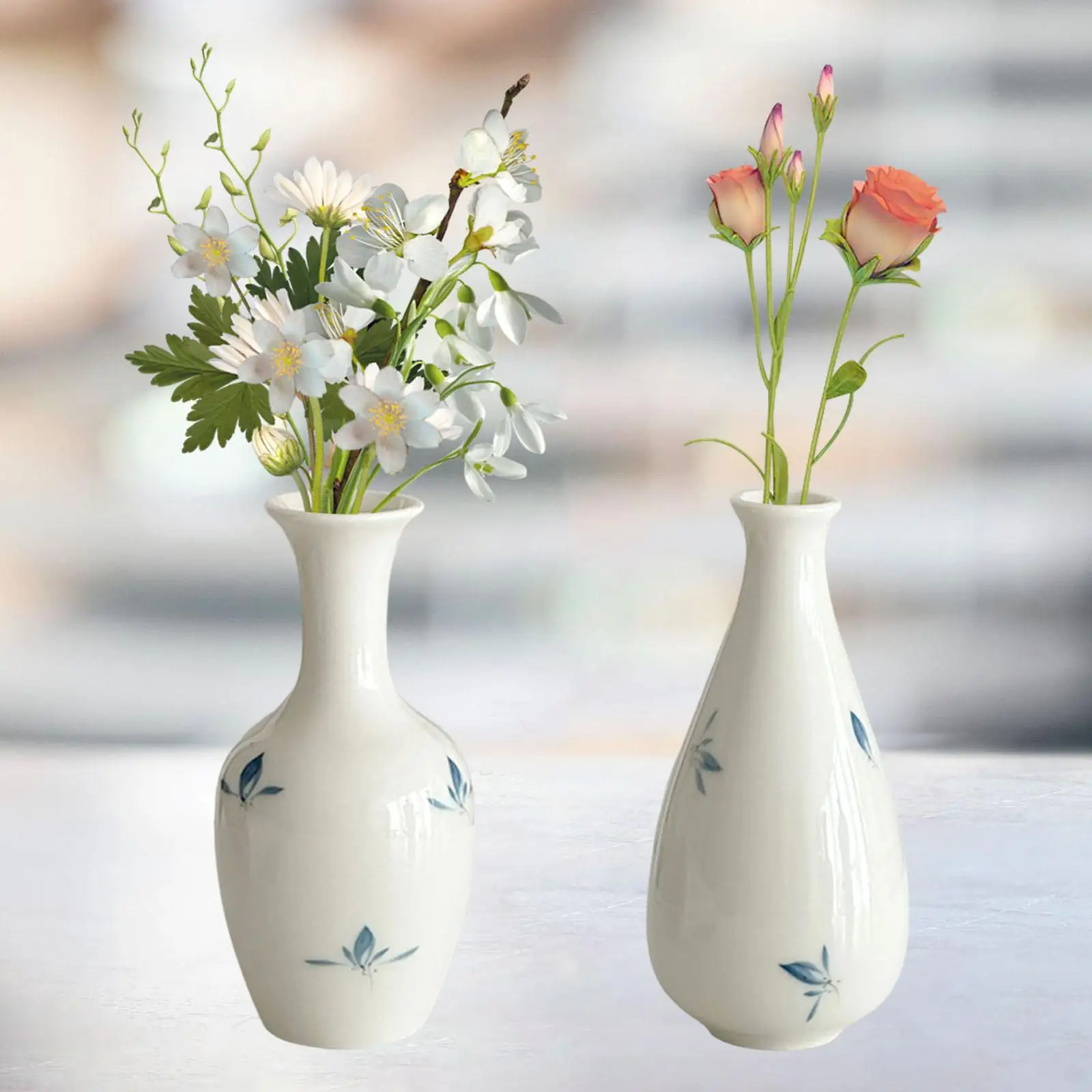 

Bud Vase Ceramic Floral Arrangements Traditional Table Centerpieces Flower Vessel for Entryway Office Display Indoor Fireplace