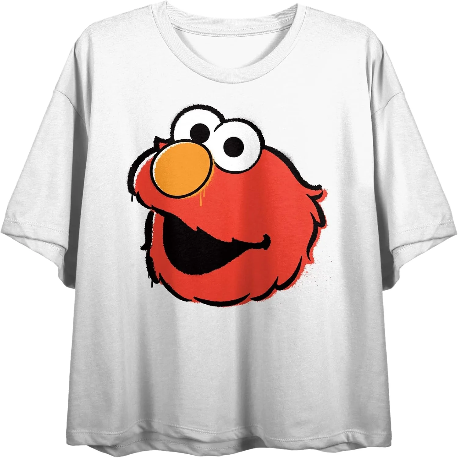 Sesame Street Damen Sesame Street Sesame Street Elmo Head Juniors Weißes Crop-T-Shirt
