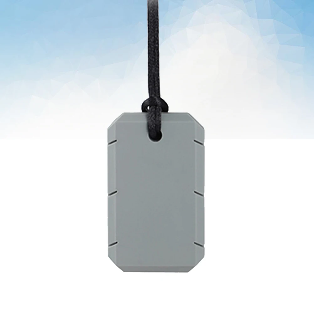 

1 шт., собачья бирка, серое прочное детское ожерелье для прорезывания зубов, тренировка моляров, мягкое жевательное ожерелье для детей с аутизмом, кулон для облегчения прорезывания зубов