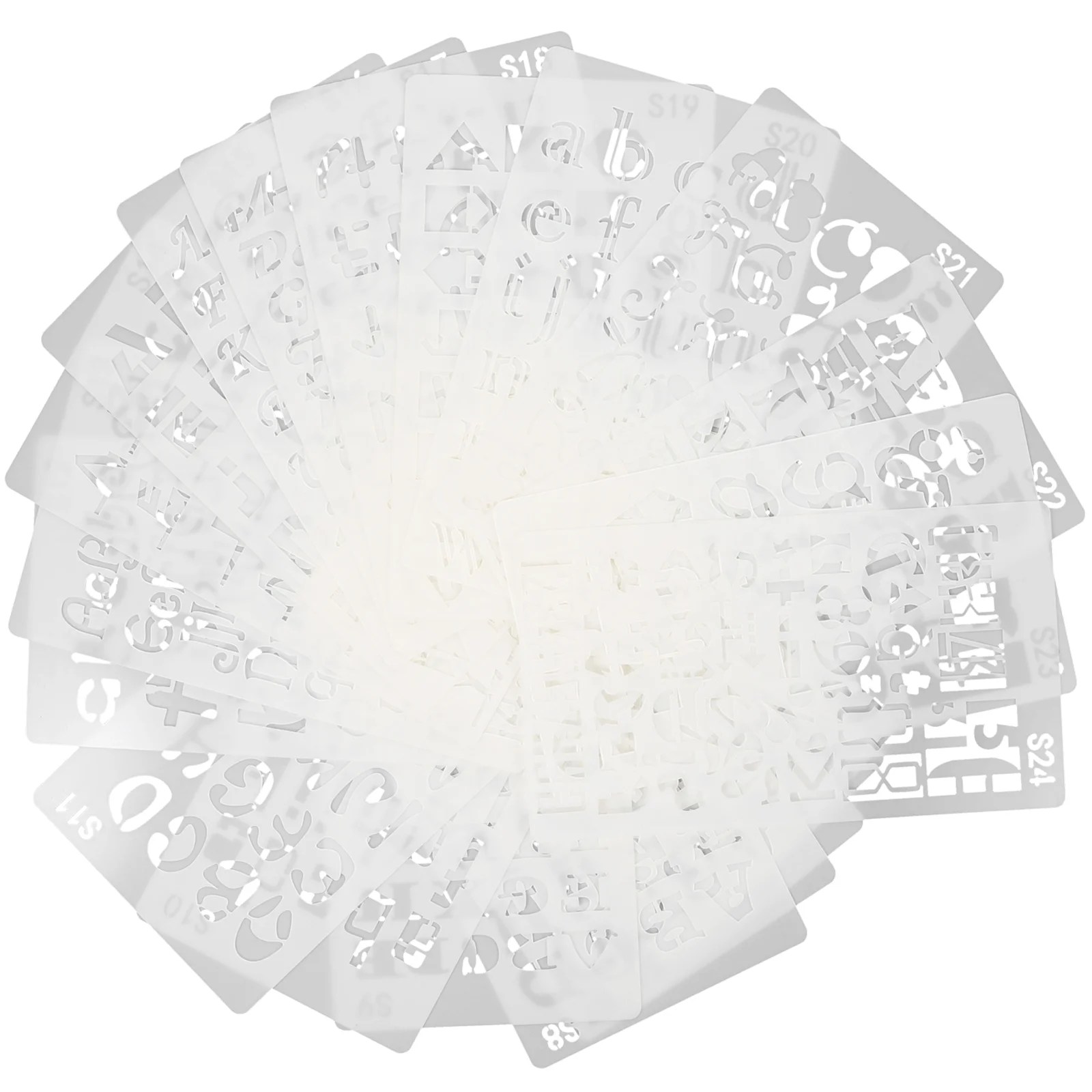 

24 Pcs English Alphabet Template Hollow Painting Templates Stencils for DIY Scrapbook Graffiti Letter The Pet Plastic Drawing