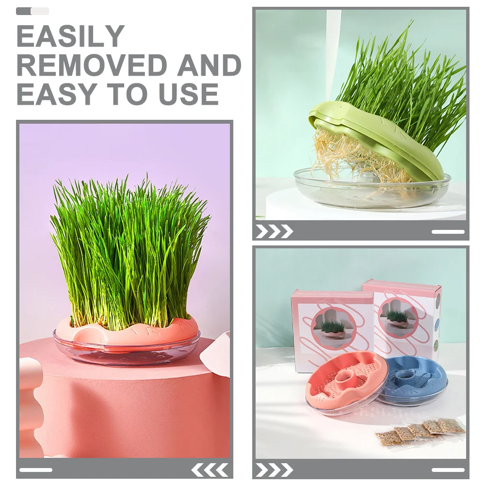 2 قطعة صندوق زراعة النعناع البري بدون تربة المائية زارع العشب القط سهلة التنظيف العملي النعناع البري صندوق زراعة بدون تربة #2