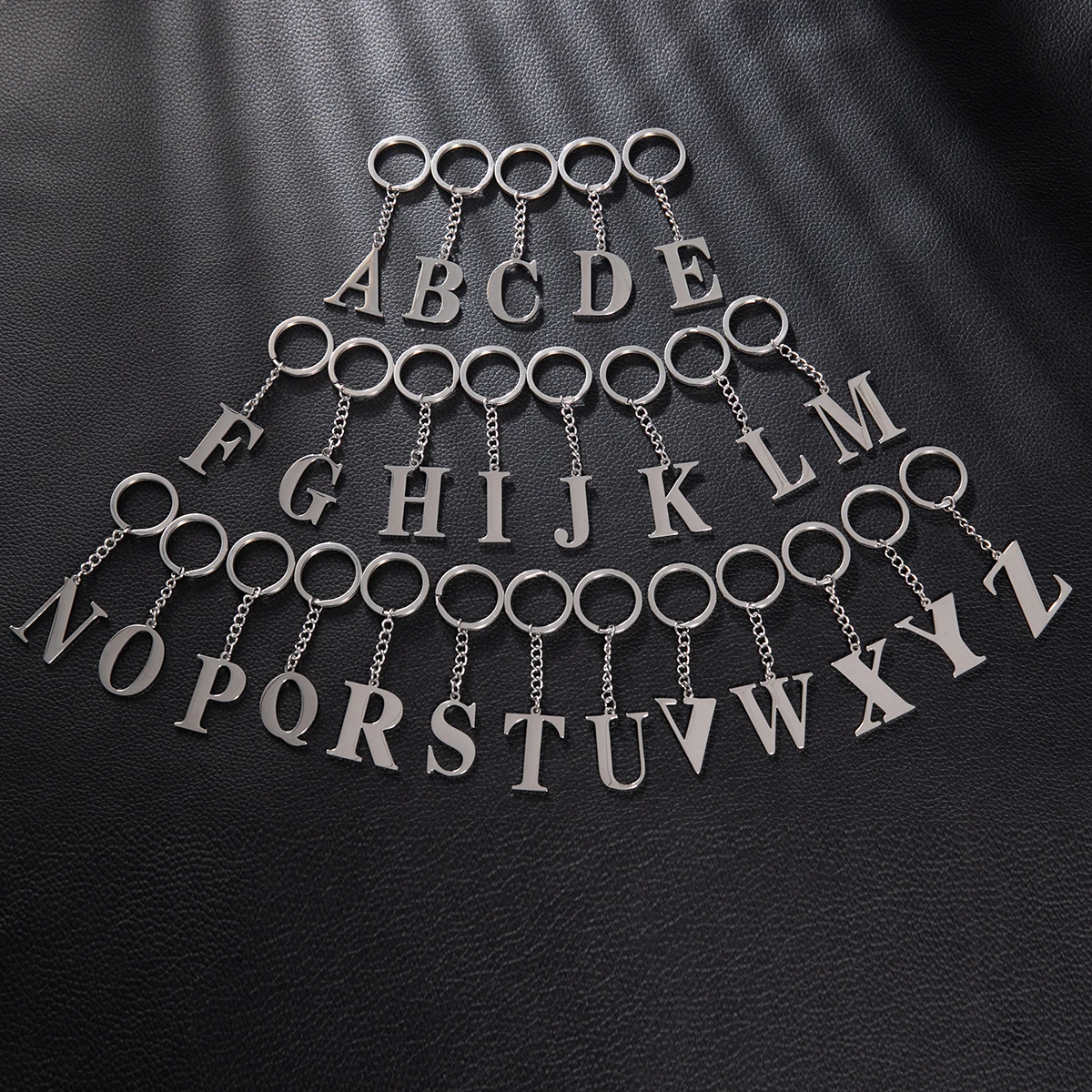 New In Diy Stainless Steel A-Z Letters Keychain For Men 26 Alphabet Letter Name Charm Pendant Keyring Car Keyholder Accessories