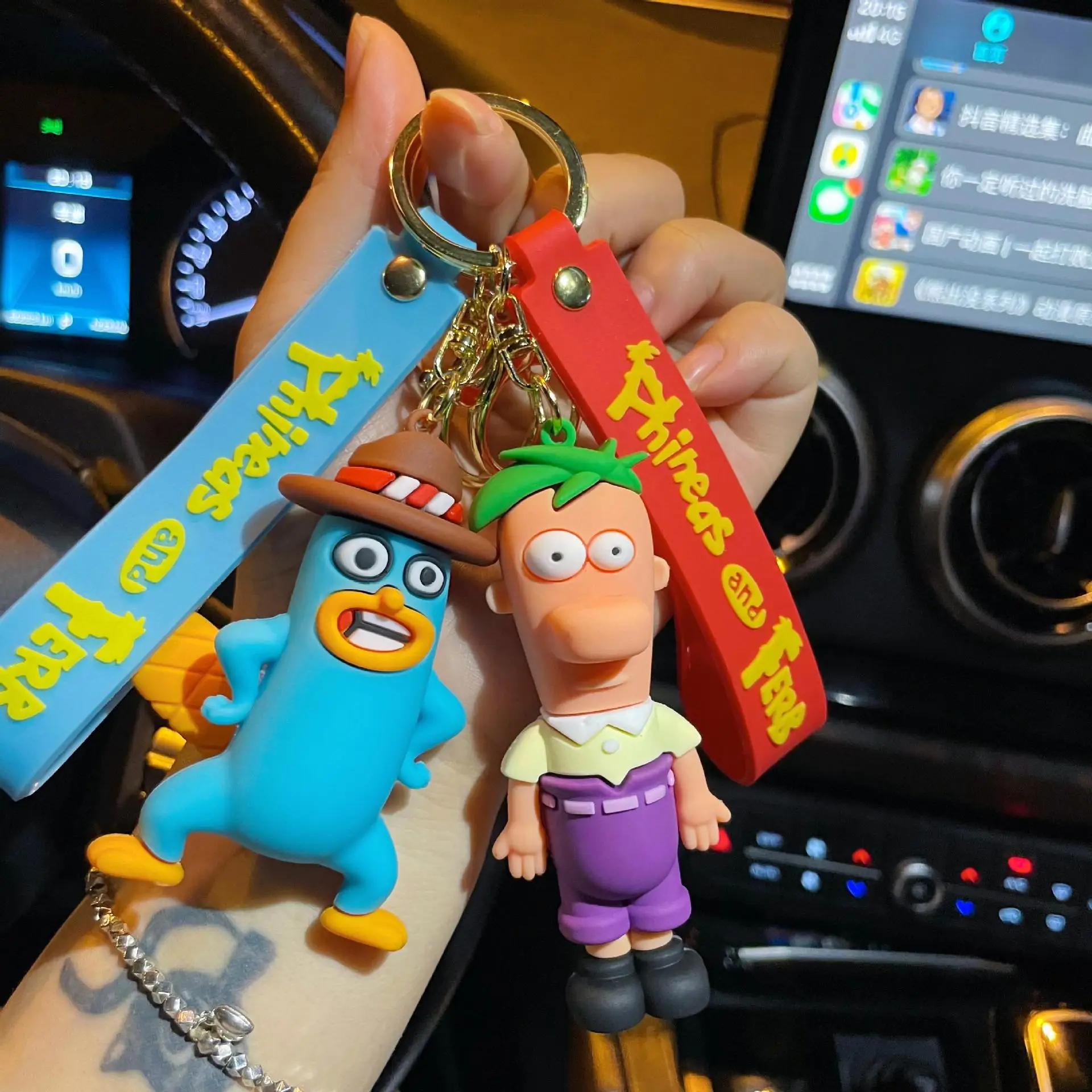 Disney Phineas e Ferb Anime Phineas Ferb sidro The Platypus PVC Figure portachiavi borsa portachiavi accessori giocattoli regali di compleanno