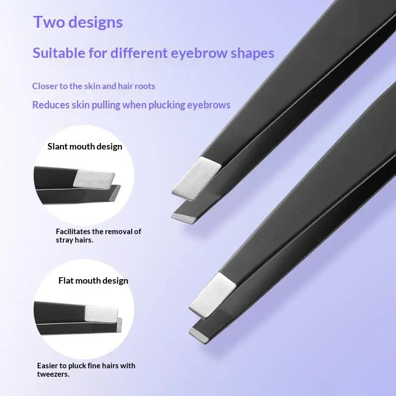 New 1/2Pcs Professional Stainless Steel Eyebrow Hair Removal Splinter Tweezers Set For Very Effortless And Relaxed To Remove