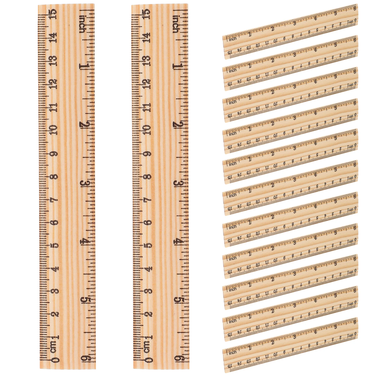 

30pcs Wooden Ruler Teaching Aids Durable Straight Measuring Tool School Sewing Rulers Kids Desk Clothing Pattern Making Math