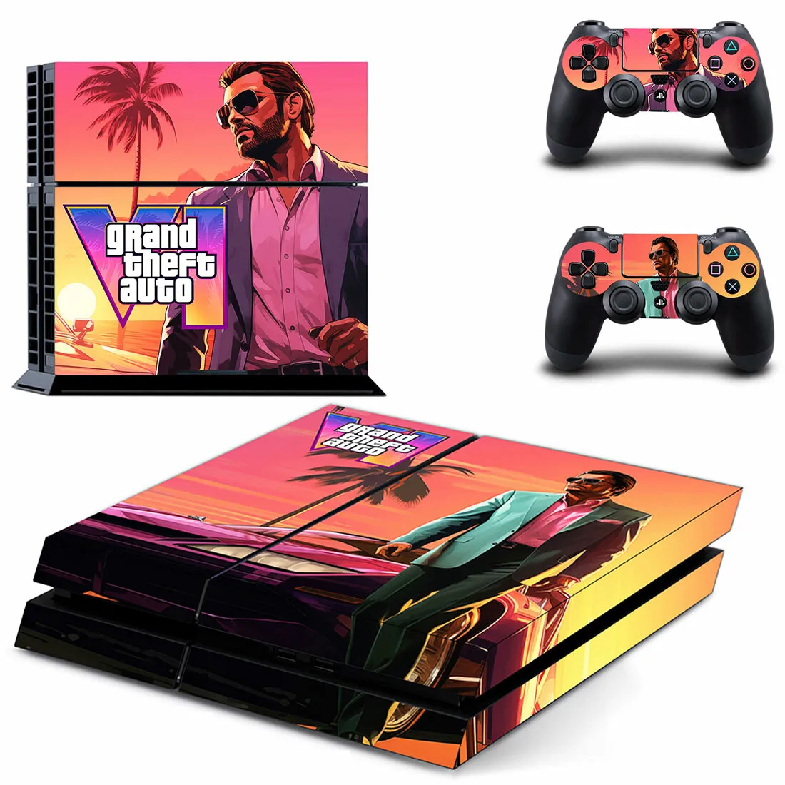 Grand Theft Auto VI GTA 6 PS4 Skin Sticker Decal Cover For Console & Controller PS4 Fat Skins Vinyl