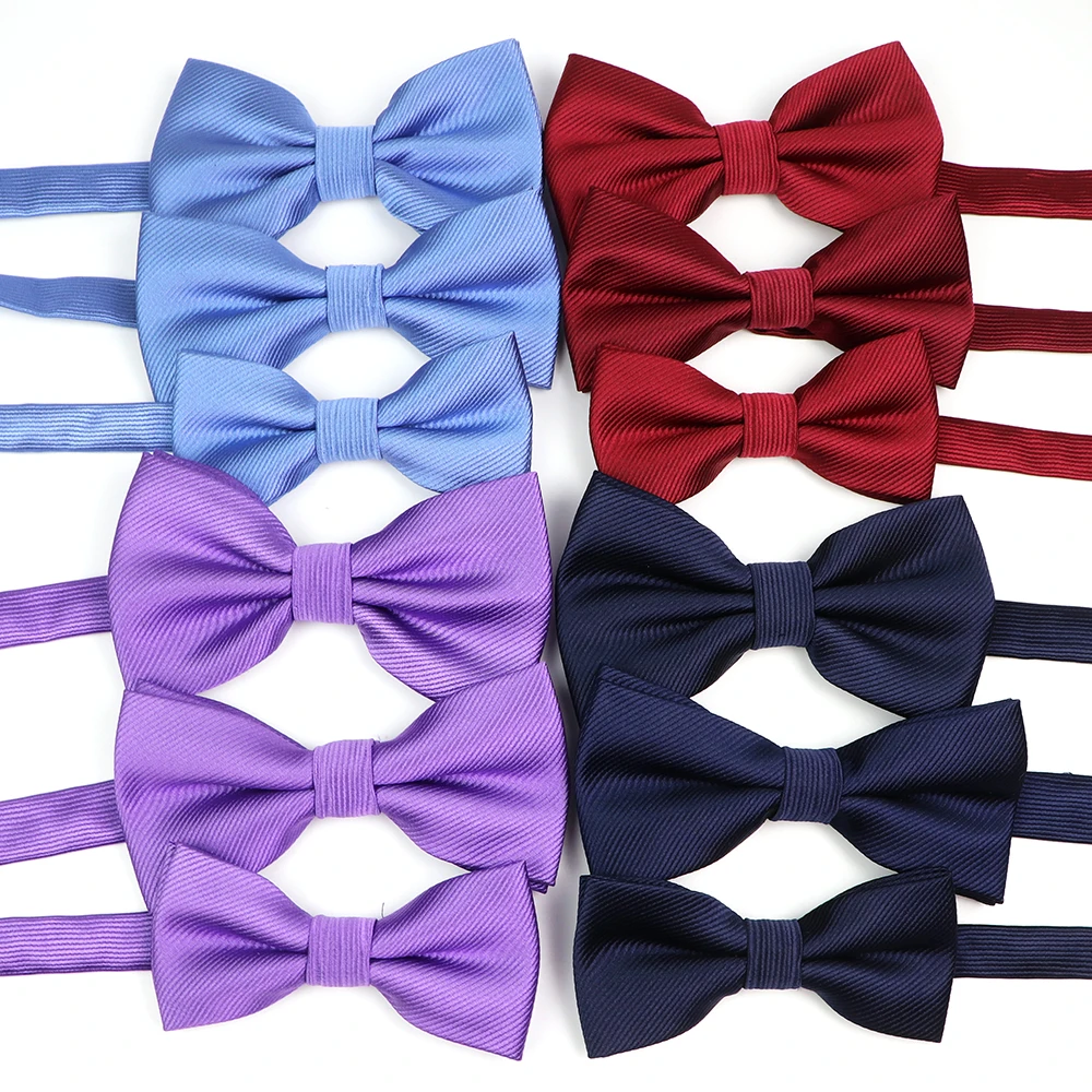 Gracefully Solid Color Parent-Child Bowtie Satin Butterfly Party Dinner Wedding Design Cute Polyester Bow Tie Accessories Gifts