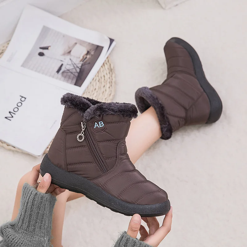 Boots Women Watarproof Ankle Boots For Winter Shoes Women Keep Warm Snow Botines Female 2022 Luxury Zipper Winter Botas Mujer