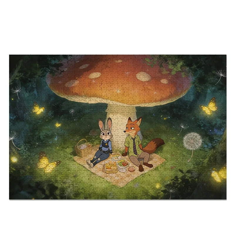 1000 elementów Puzzle z plakatem Disney Zootopia Judy Hopps i Nick Wilde |   Gra edukacyjna o wysokim stopniu trudności, dla dorosłych, odpowiednia do klasy.