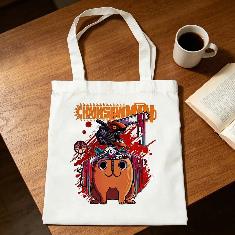 Chainsaw Man tote bag reusable grocery einkaufstasche shopping shopper femme