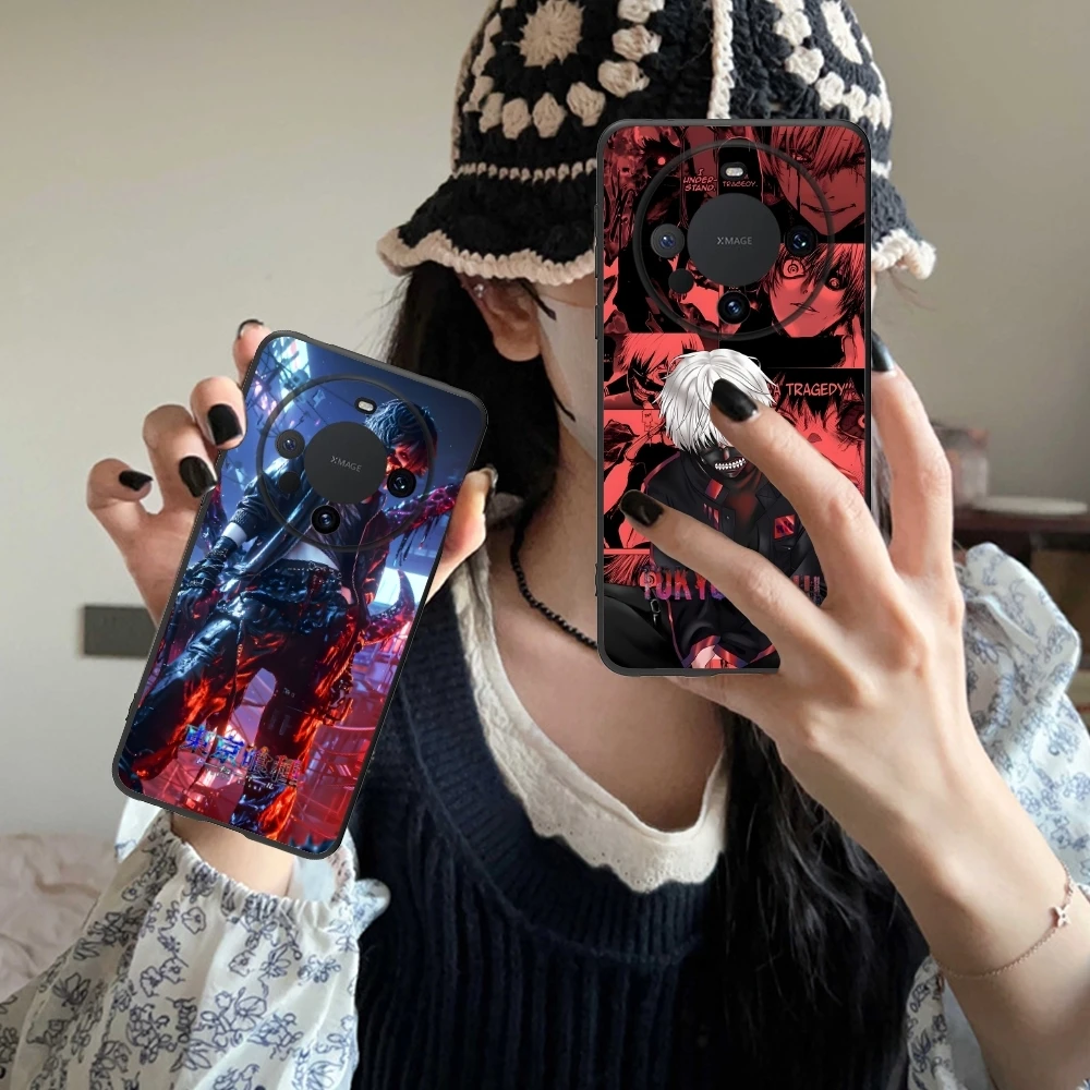 Tokyo Ghoul Kaneki Mobile Phone Case for Huawei Mate 60 50 40 30 20 10 Pro Plus Lite E 5G Black Soft Phone Cover Shell