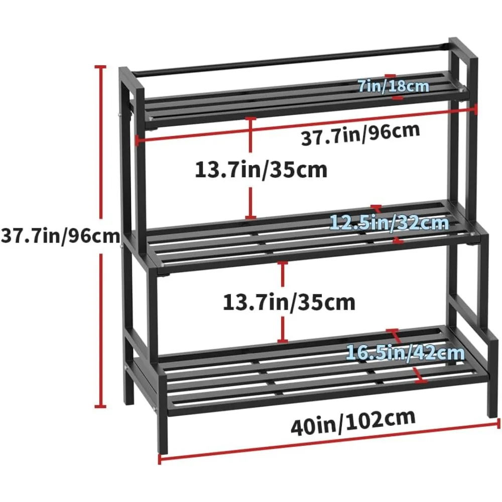 

3-Tier Metal Plant Stand, Waterproof and Rust-resistant, aluminum frame, Indoor/Outdoo Home Decor Heavy-duty Flower Pot Holder