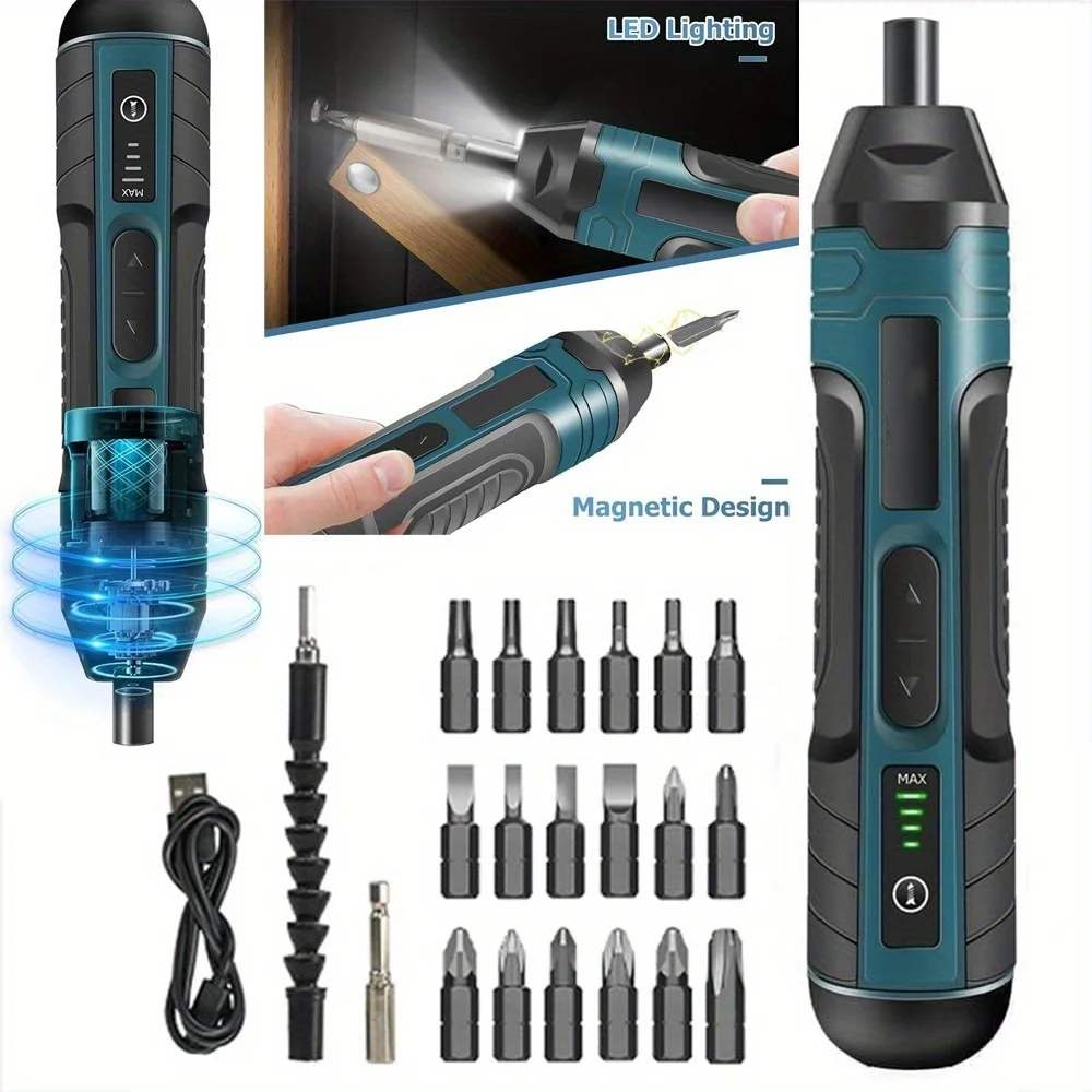Tournevis électrique rechargeable 3,6 V avec un couple de pointe de 5 N.m. Son poignée antidérapante assure une maintien stable tout en que la lumière LED intégrée offre une visibilité supplémentaire pour vos tâches d'entretien quotidien à la maison.
