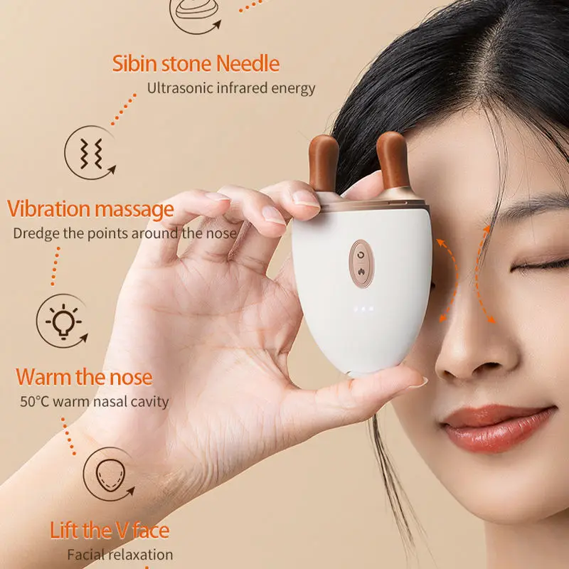 الكهربائية جسر الأنف مدلك مشط رفع تدليك الاهتزاز الساخن ضغط العين الأنف الإغاثة أداة الحلزون الوجه ميريديان تدليك