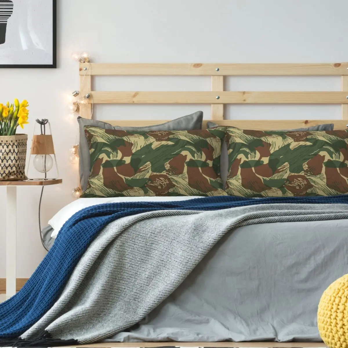 Rhodesian Brush Stroke Camouflage Rectangle Linen Pillowcase Cushion Cover Polyester Decorative Bed Home Comfort Throw Pillow
