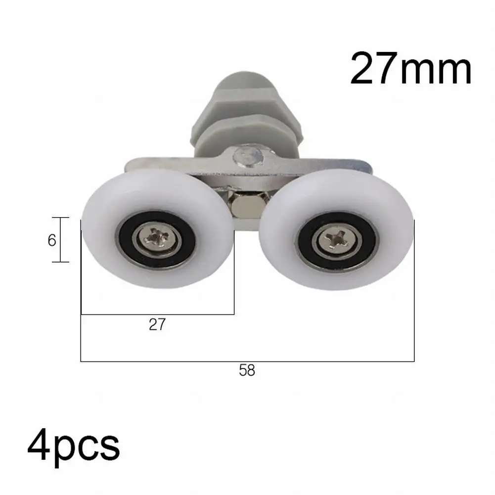 4pcs Twin bagno doccia porta Roller Runner ruote cursori 19/23/25/27mm Dia docce cabine porta puleggia Hardware Accessori