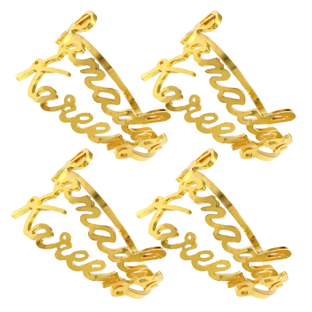 

4pcs Napkin Rings Ring Home Hotel Creative Banquet Party Decoration Fancy Serviette Buckle Table Bulk