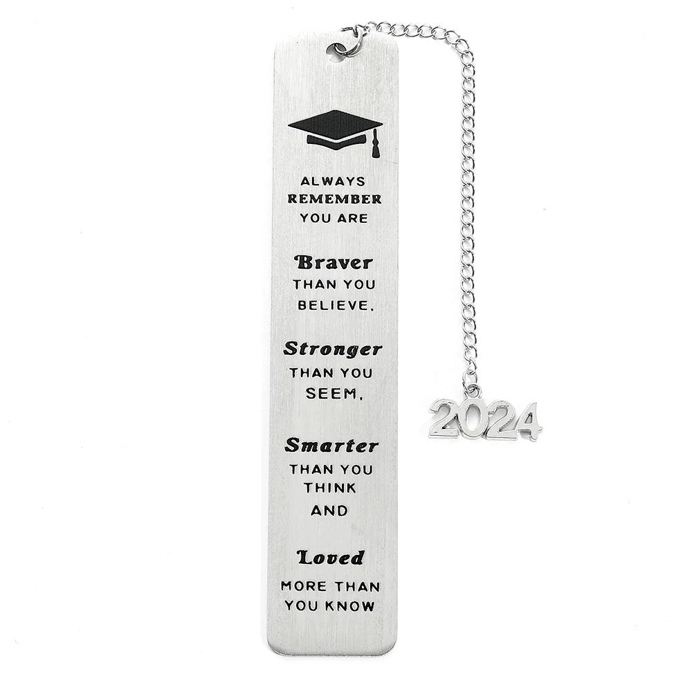 Graduation Happy Graduation Theme Stainless Steel Pendant Bookmark, a reading souvenir for graduating students and children