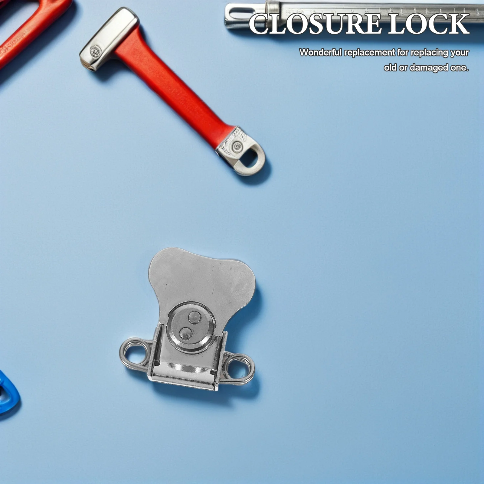 

2Pcs Steel Box Closure Latch Spring Loaded Butterfly Lock with Keeper for Tool Chest Wooden Case Tool Box Latch