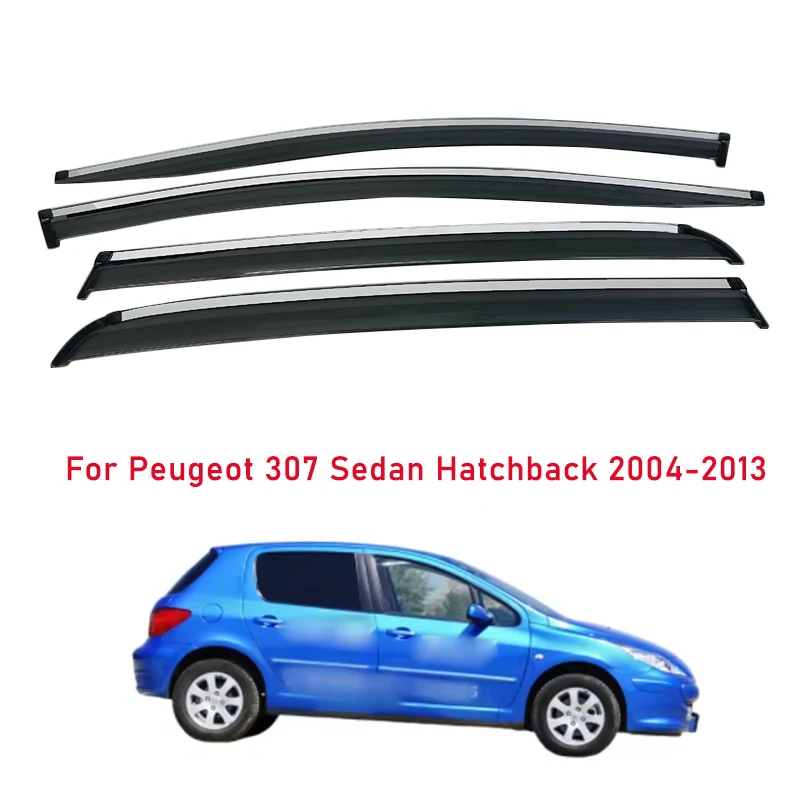

Window Visors Rain Guard Side Vent Deflector Weathershield Moulding Trim For Peugeot 307 2004-2013 Car Styling Accessories
