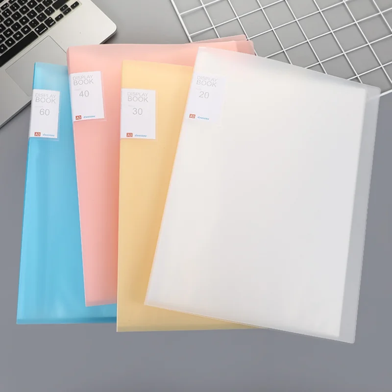 A3 Display Book 40/60 Pages 8K Transparent Insert Folder Drawing Album Art Sketch Documents File Bag Folder