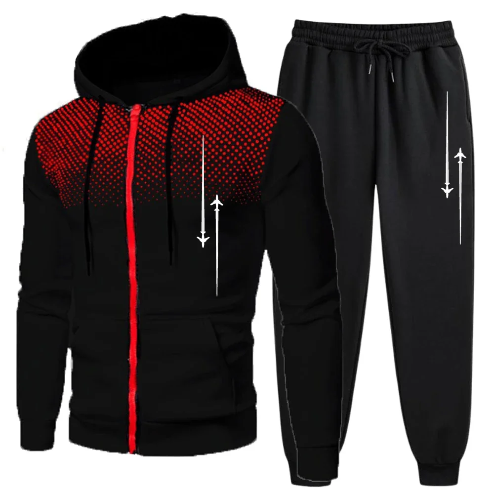 

Hot Sale Quality Men's Tracksuit Hooded Casual Single Piece Zipper Sweatshirt And Daily Sweatpants Comfort Outdoor Jogging Sport