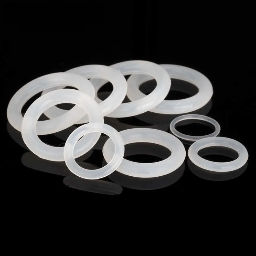 Food Grade White VMQ Silicone O Rings, CS 1mm 1.5mm High Temperature Waterproof Sealing Gaskets, OD 5-80mm Silicon Seal Washers