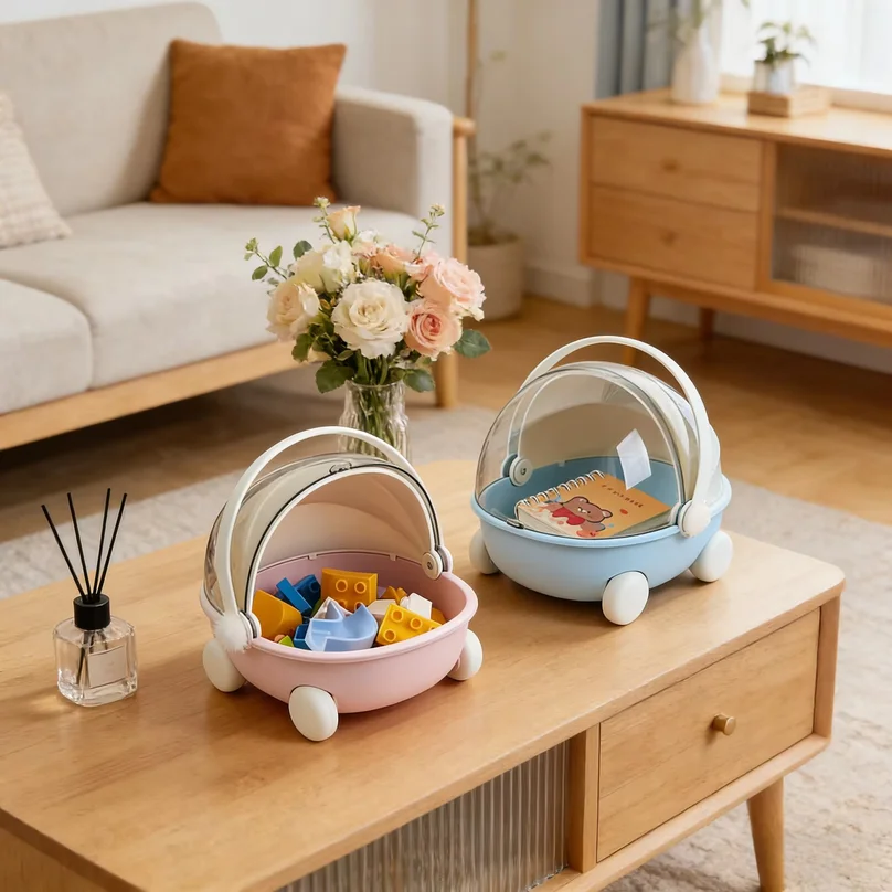 Doll Stroller with Storage Box Space Doll Sleep Cradle Cart Doll Bed Furniture Accessory Set