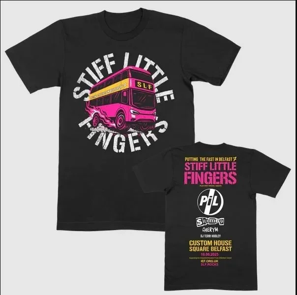 Stiff Little Fingers The Fast In Belfast Tour 2025 T Shirt 2 Side AR1380