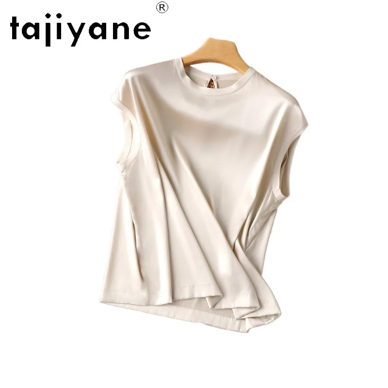 

TAJIYANE 92% Mulberry Silk Tank Tops Woman Casual Solid Vest Sleeveless Summer Ladies Tops 2026 New in Women Clothes топ женский