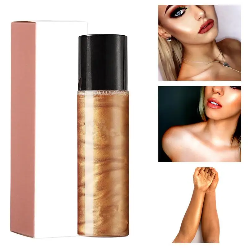 Body Glitter Sprays Voor Vrouwen Vloeibare Markeerstift Make-Up Shimmer Glow Illuminator Luminator Luminator Voor Gezicht Lichaam Hydraterende