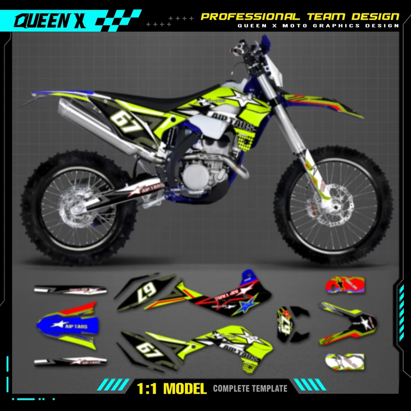 Queen X MOTOR Custom Team Graphics Decals Stickers Kit For Sherco Decal 2017 2018 2019 2020 SE 250 300 SEF250 300 008