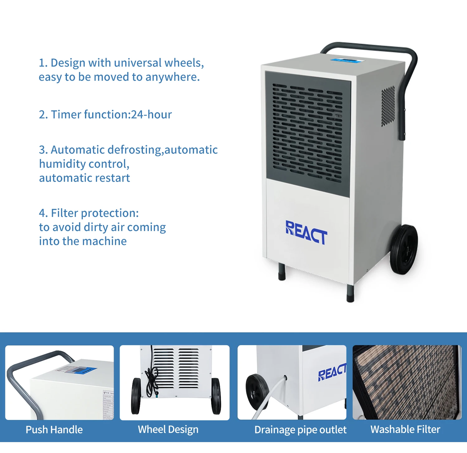 80L/D 상업용 제습기 산업용 제습기 온실 상업용 공기 청정 장비