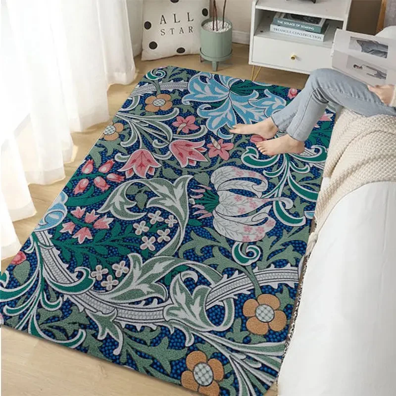 William Morris Strawberry Bathroom Rug Retro Style Carpet For Living Room Kitchen Bedroom Hotel Decor Non-Slip Floor Mat Doormat