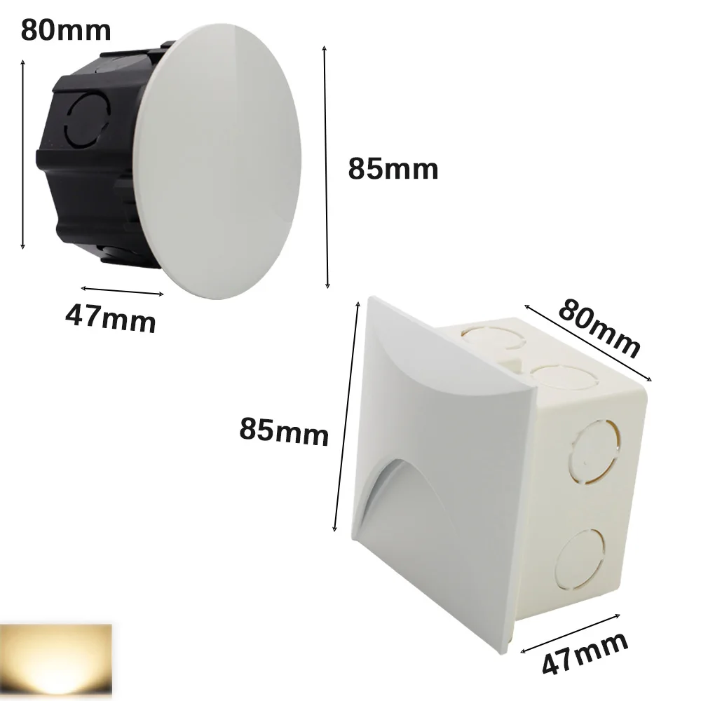 

Outdoor Lighting LED Sensor Embedded Wall Lamps Waterproof Outside Night Light Footlight Stair GardenLlighting Staircase Lamp