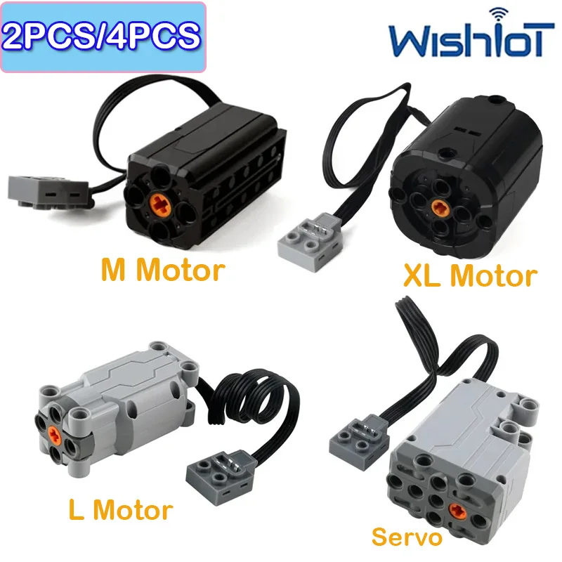 

2/4 шт. Технологичные строительные блоки Power Functions, детали 2-го поколения, моторы M/L/XL/Servo в сборе, MOC-блоки, аксессуары для игрушек